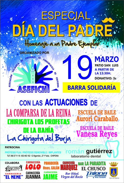 ASEFICHI organiza un acto solidario para celebrar el día del padre con un  homenaje a un padre ejemplar y actuaciones – Chipiona Noticias