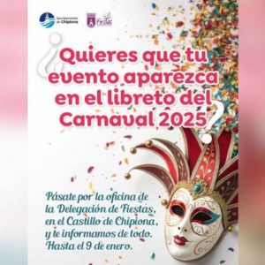 Fiestas recuerda que el 9 de enero acaba el plazo para solicitar la inclusión de eventos en el ‘libreto’ del Carnaval de Chipiona 2025